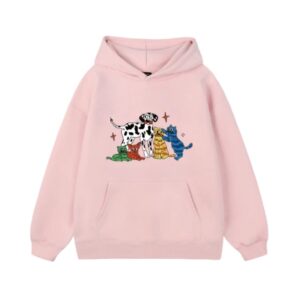 Colorful Cartoon Animal Print Hoodie