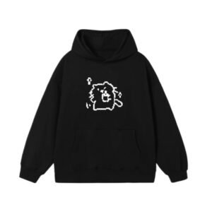 Mosaic Milk Tea Cat Trendy Hoodie — Black