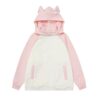 Stylish Pink & Apricot Color-Block Hoodie