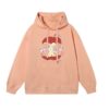 Creative Apple-Print Hoodie — Light Pink